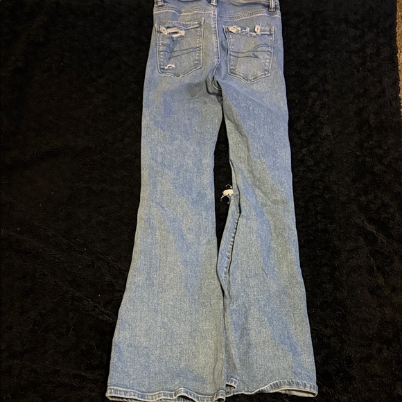 American Eagle Outfitters Light Blue Distressed Flare Jeans - Picture 10 of 10